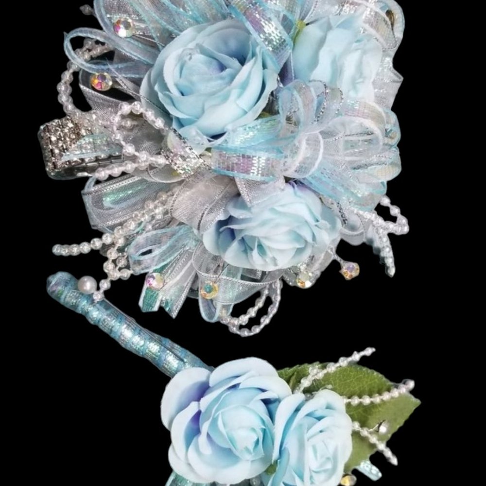 Over the top Prom Corsage & Boutonniere Set